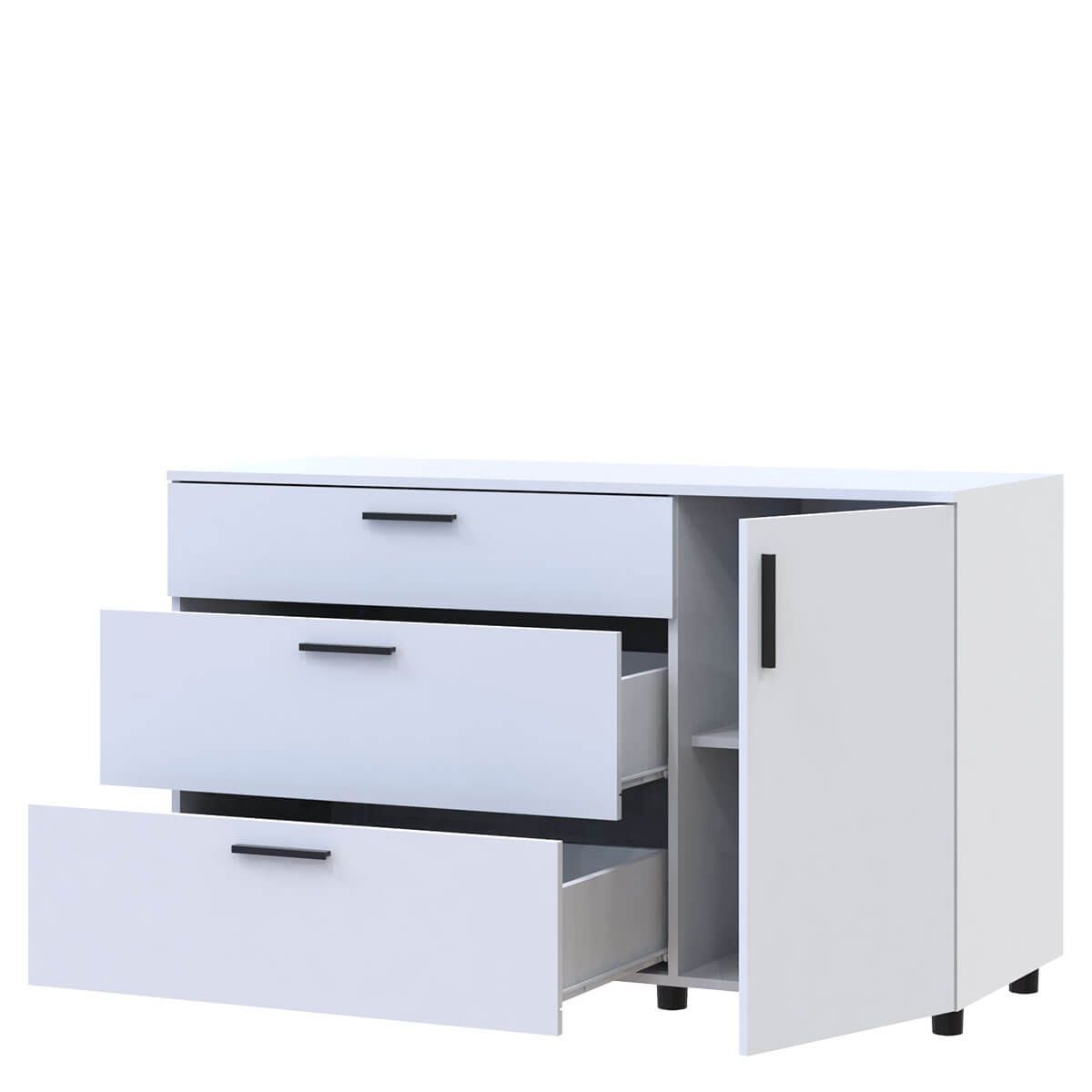 Комод Торн Doros (Дорос) 3Ш/1Д 135х51,6х80 см белый 41510181 фото мебель