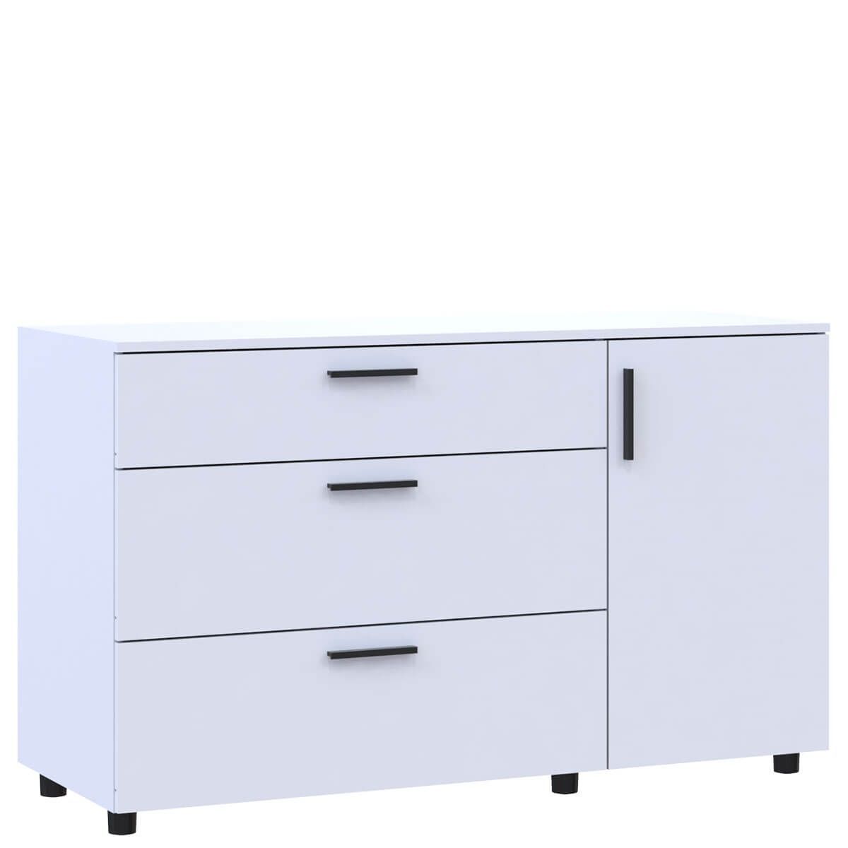Комод Торн Doros (Дорос) 3Ш/1Д 135х51,6х80 см белый 41510181 фото мебель