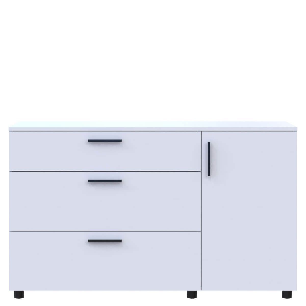 Комод Торн Doros (Дорос) 3Ш/1Д 135х51,6х80 см белый 41510181 фото мебель