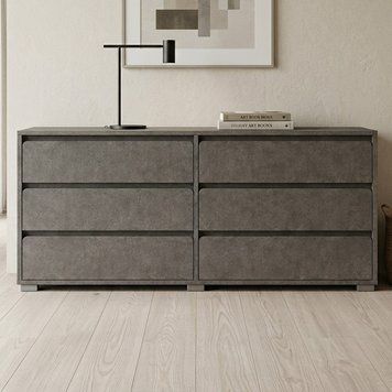 Комод на 6 шухляд LION АРТ-3 160х43х80 см бетон темний 51761 фото меблі