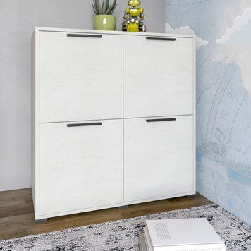 Тумба 4 дверна LION Краш 82x43x86 см бетон Style 30814 фото меблі