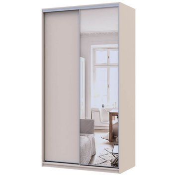 На фото шафа-купе Сіті Лайт Doros (Дорос) 1 ДСП / 1 Дзеркало 120х60х225 см кашемір