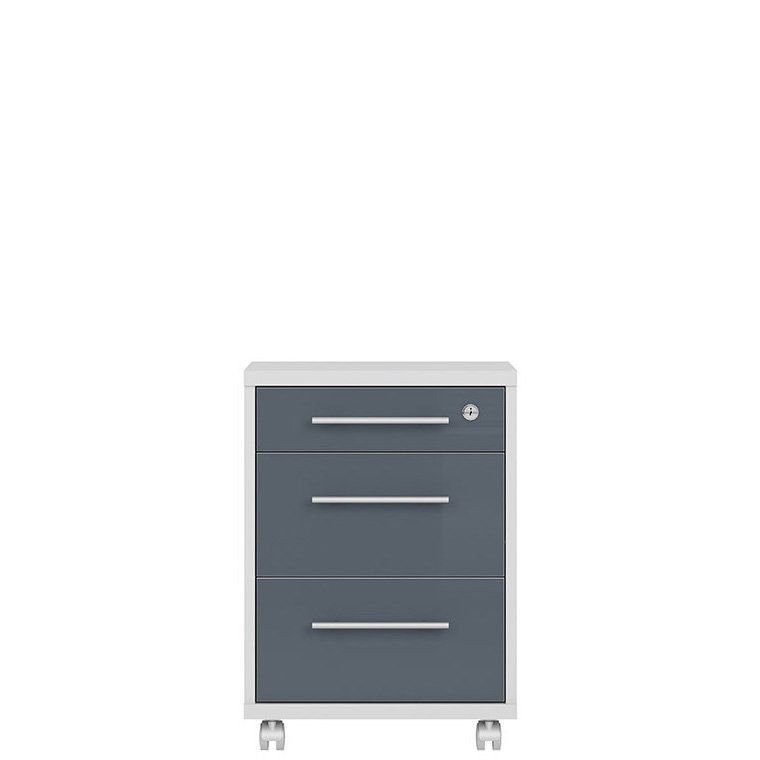 Тумба мобильная KON3S OFFICE LUX BRW светло-серый / графит стекло S363-KON3S-JSZ/GF фото мебель