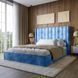 Двоспальне ліжко з м'яким ізголів'ям LION Ніно 160x200 см SILK 503 темно-синій 31054 фото меблі
