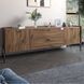 Тумба под телевизор с ящиками LION Wood с черными металлическими ножками 180х50х40 см дуб ливорно 18163 фото мебель