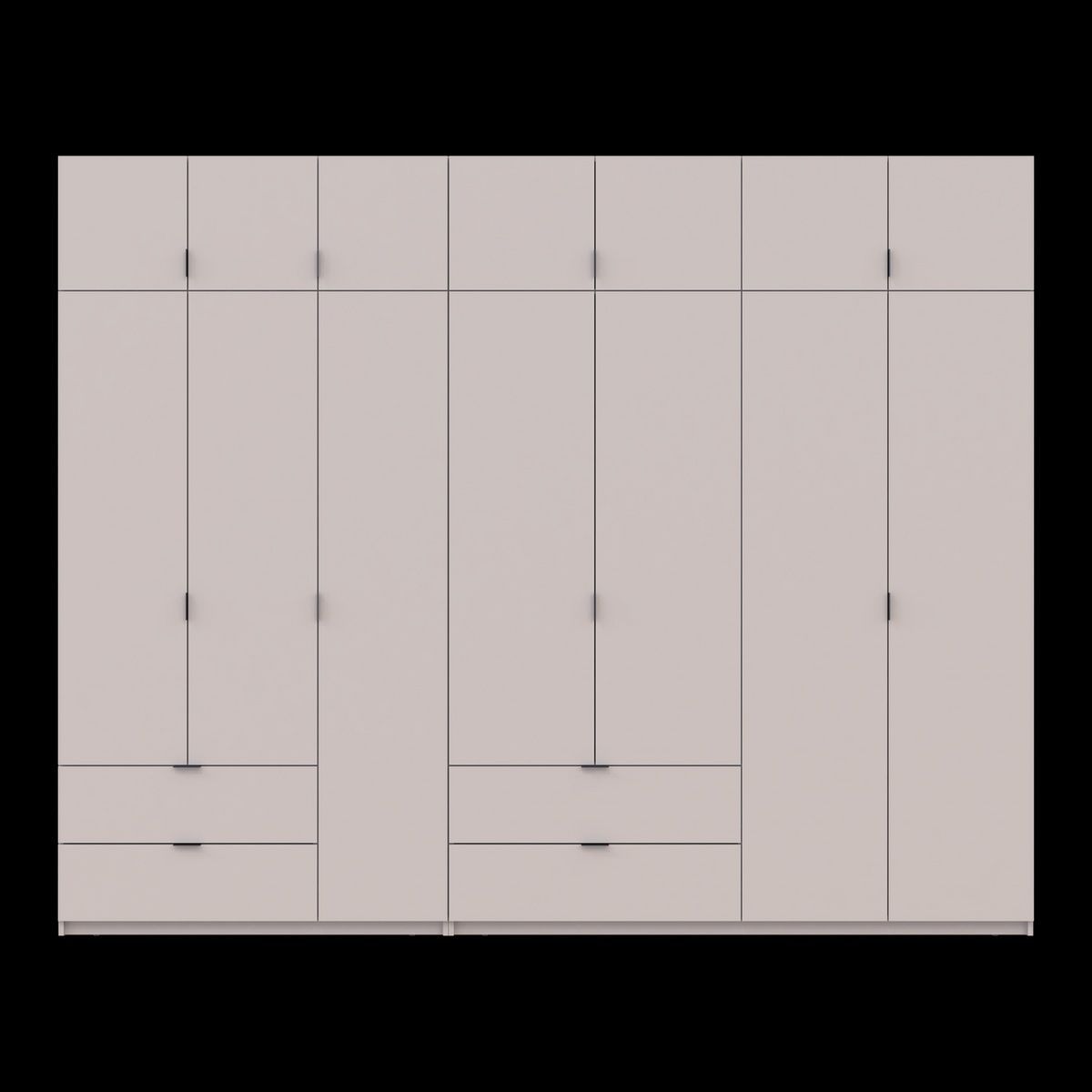 Шафа з антресоллю розпашна для одягу Лукас Doros (Дорос) 3+4 ДСП 300х50х240 кашемір 42005132 фото меблі