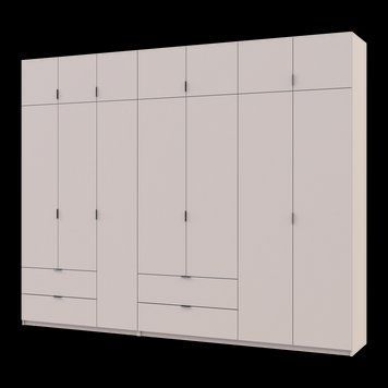 Шафа з антресоллю розпашна для одягу Лукас Doros (Дорос) 3+4 ДСП 300х50х240 кашемір 42005132 фото меблі