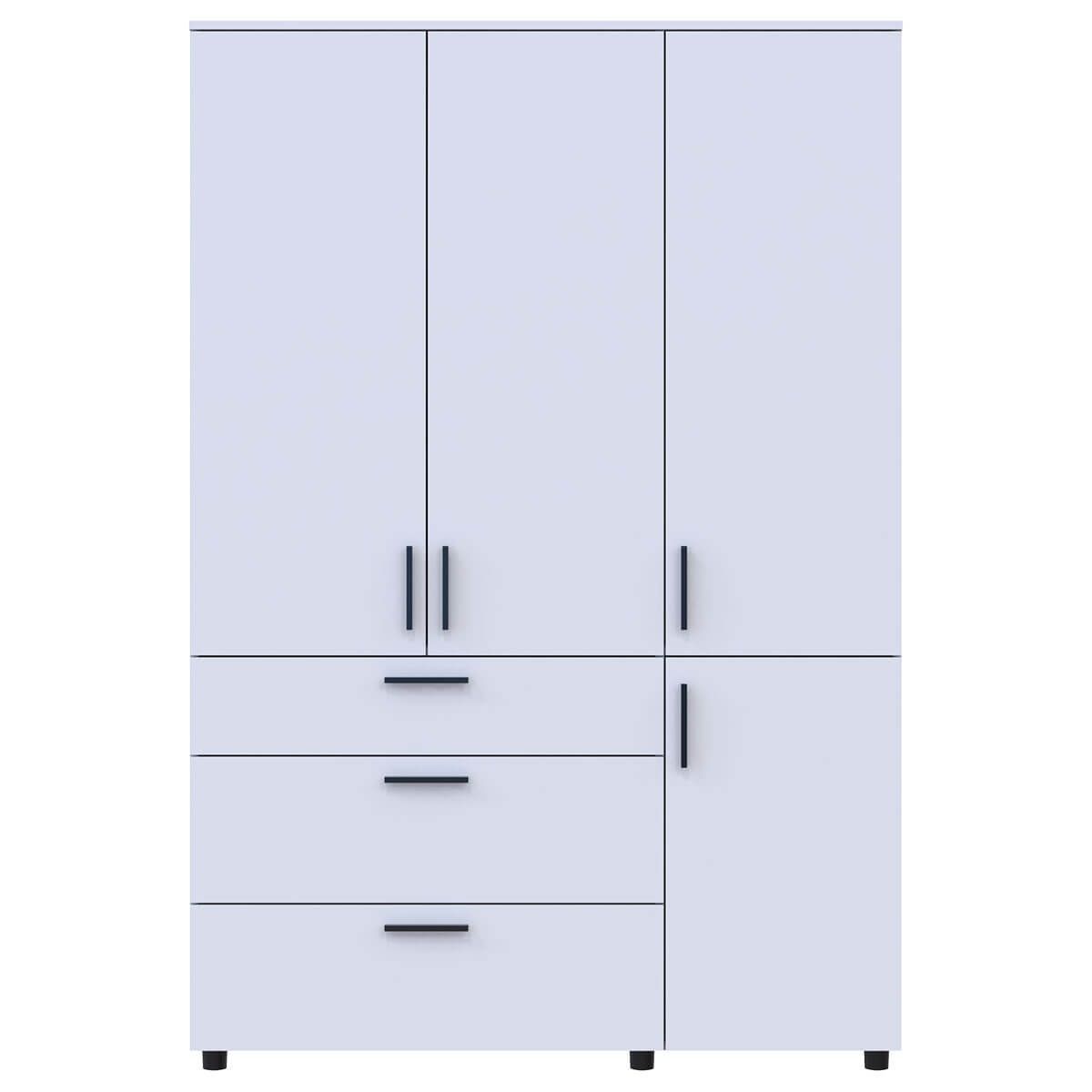 Шафа розпашна Торн Doros (Дорос) 3 ДСП/3Ш (полиці) 135х51,6х200 см білий 44900486 фото меблі