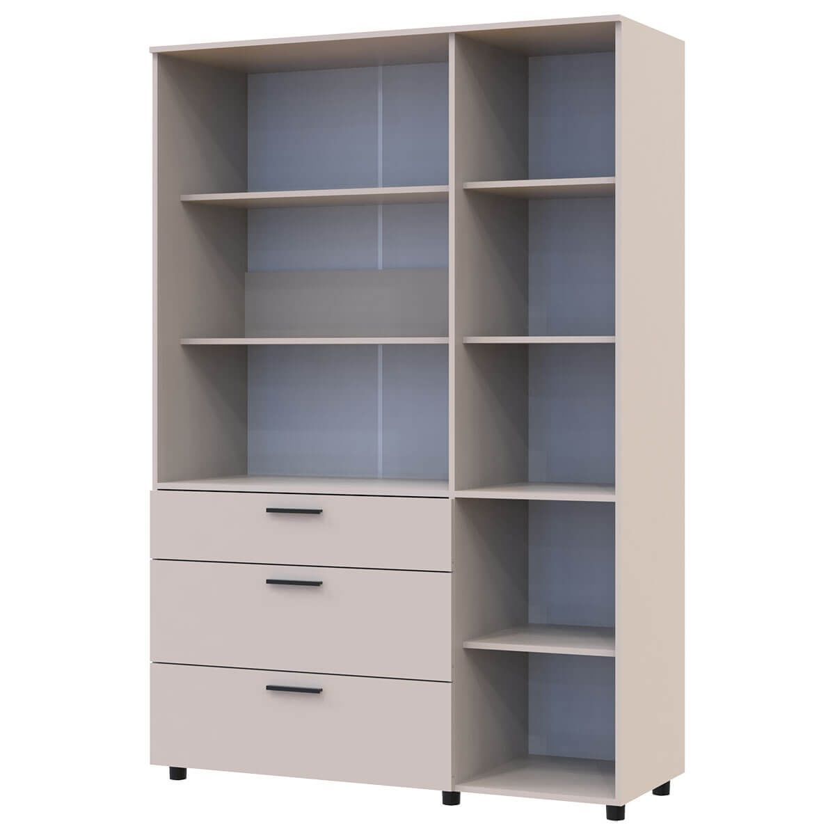 Шкаф распашной Торн Doros (Дорос) 3 ДСП/3Ш (полки) 135х51,6х200 см кашемир 44900498 фото мебель