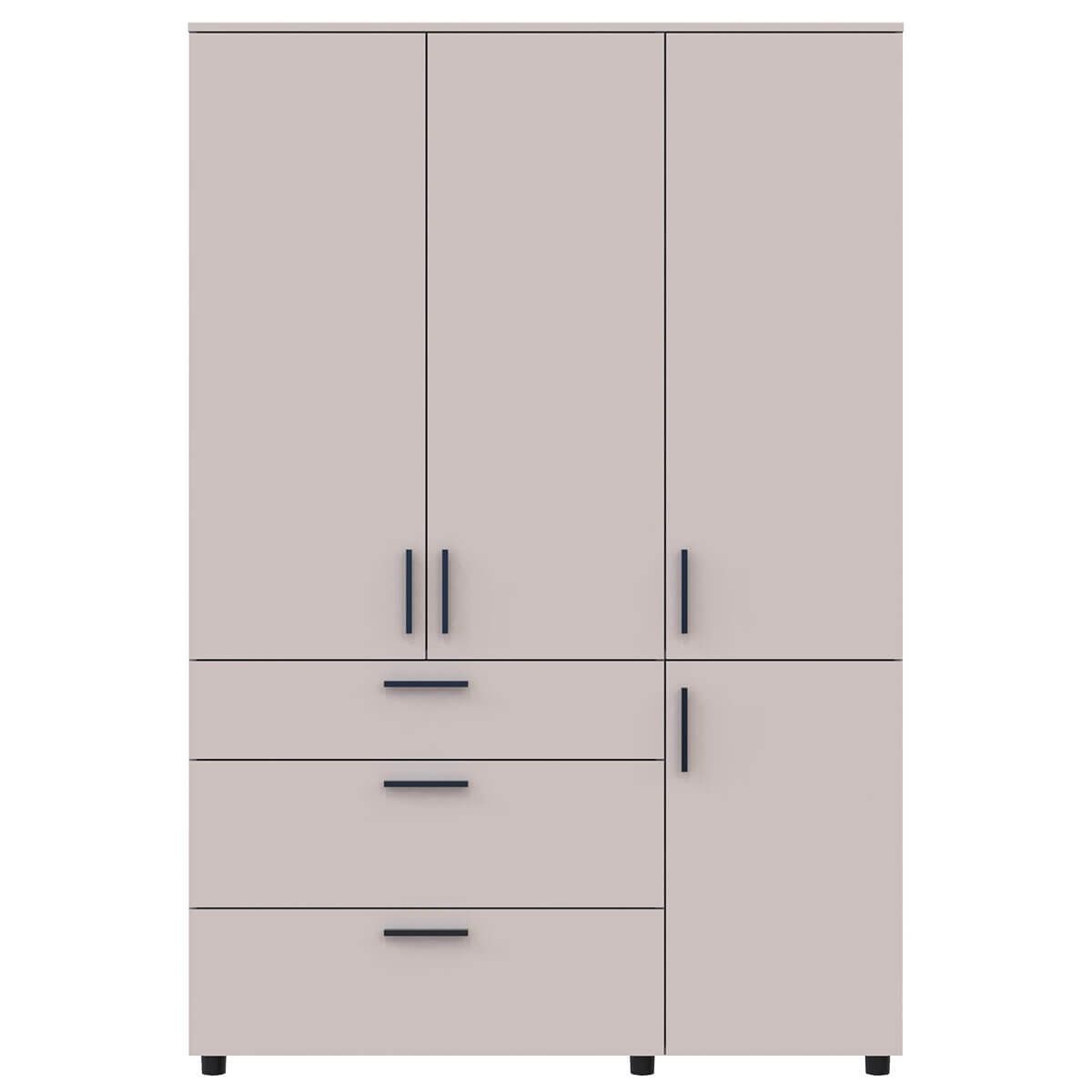 Шкаф распашной Торн Doros (Дорос) 3 ДСП/3Ш (полки) 135х51,6х200 см кашемир 44900498 фото мебель