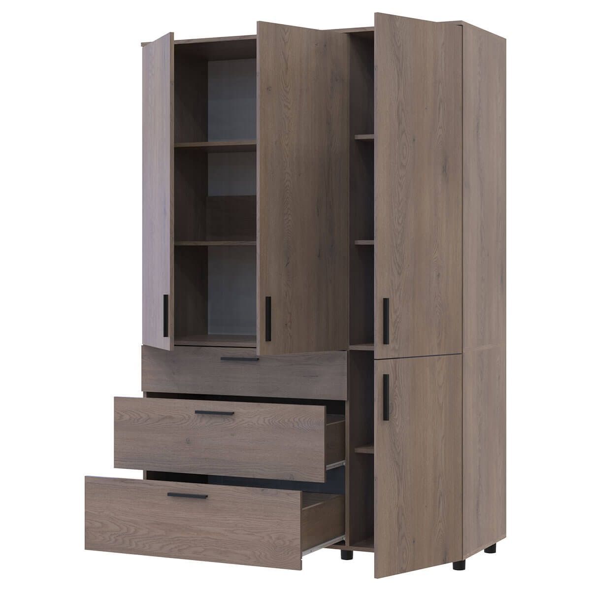 Шкаф распашной Торн Doros (Дорос) 3 ДСП/3Ш (полки) 135х51,6х200 см кремона канноло 44900478 фото мебель