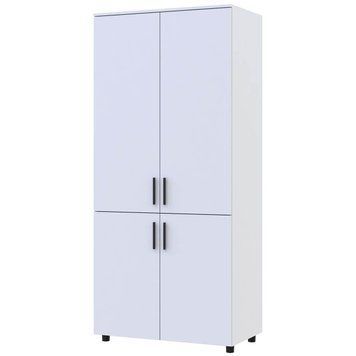 Шкаф распашной Торн Doros (Дорос) 2 ДСП (полки) 90х51,6х200 см белый 44900436 фото мебель