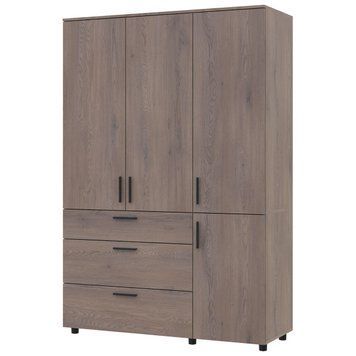 Шкаф распашной Торн Doros (Дорос) 3 ДСП/3Ш (полки) 135х51,6х200 см кремона канноло 44900478 фото мебель