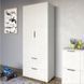 Шкаф распашный двухдверный LION Краш с 2 ящиками 80x200x52 см бетон Style 30826 фото мебель