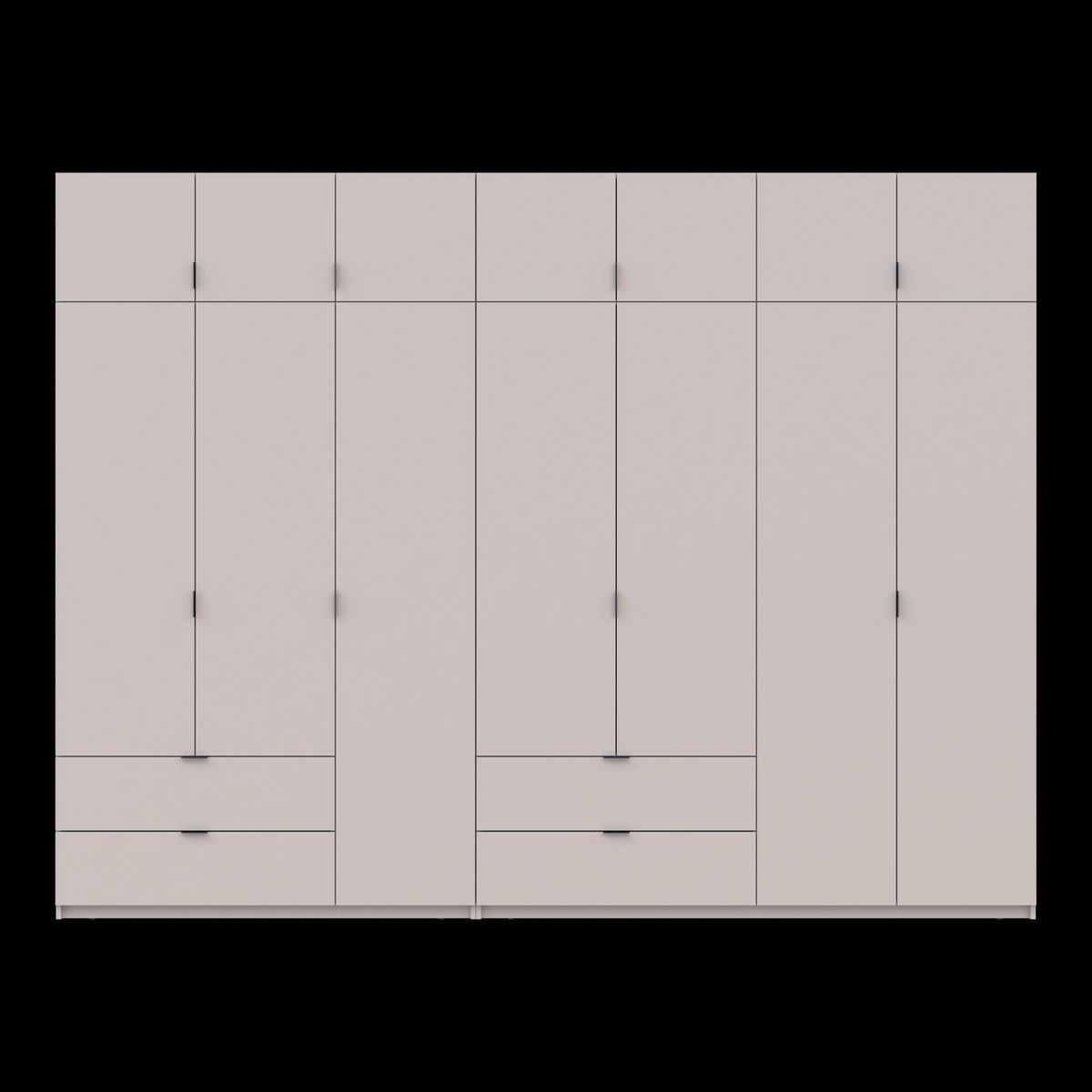 Шафа з антресоллю розпашна для одягу Лукас Doros (Дорос) 3+4 ДСП 315х50х240 кашемір 42005136 фото меблі