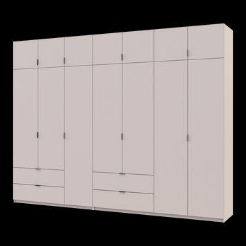 Шафа з антресоллю розпашна для одягу Лукас Doros (Дорос) 3+4 ДСП 315х50х240 кашемір 42005136 фото меблі