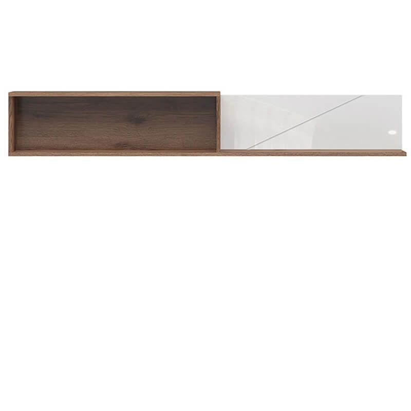 Полка POL/160 FORN BRW дуб делано темный / белый глянец S471-POL/160-DDC/BIP фото мебель