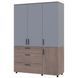 Шафа розпашна Торн Doros (Дорос) 3 ДСП/3Ш (полиці) 135х51,6х200 см кремона канноло / сірий 44900506 фото меблі