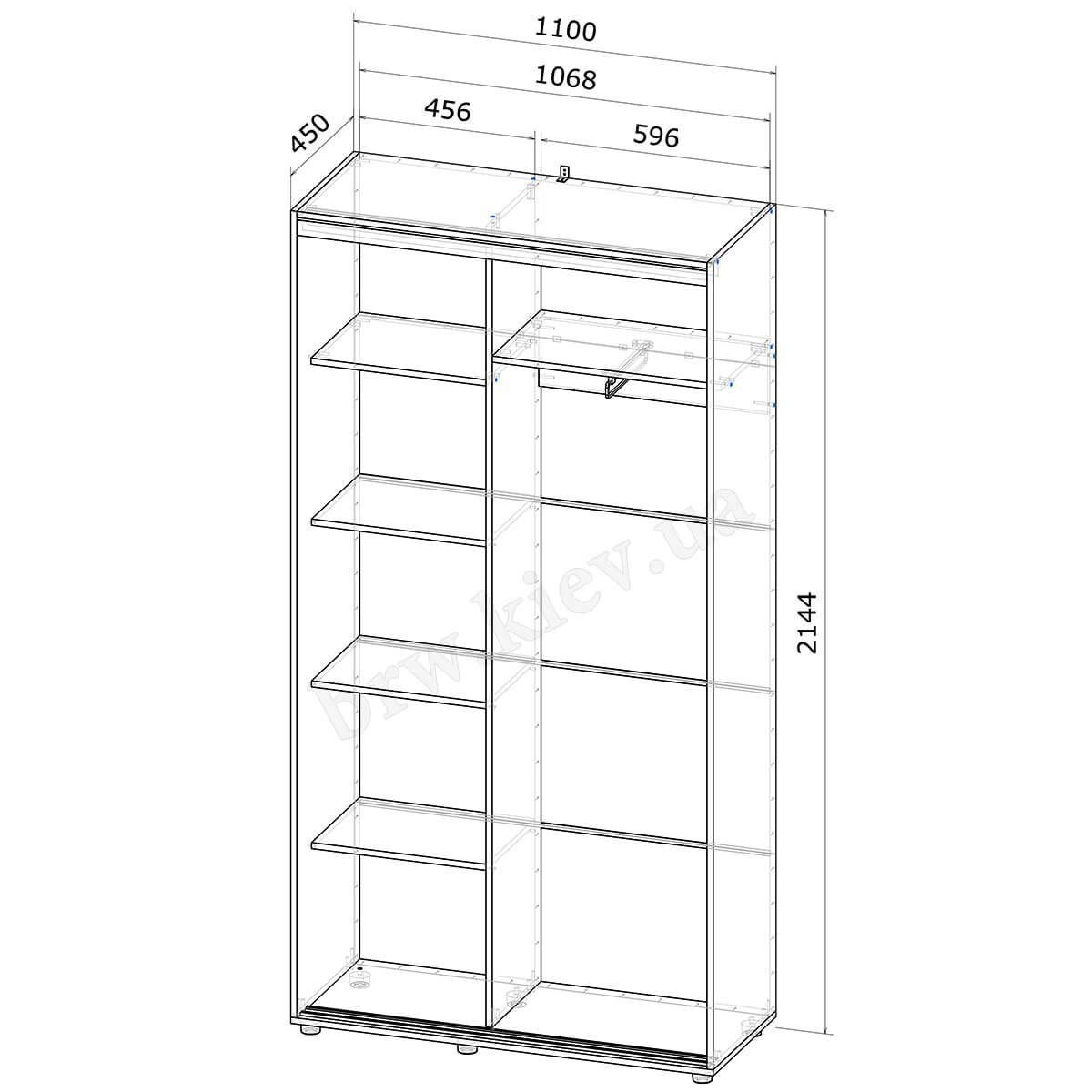 Шафа-купе Сігма Слім Doros (Дорос) 2 ДСП 220х45х214,4 см кашемір 42005590 фото меблі