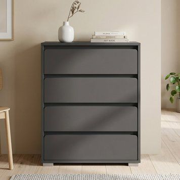 Комод на 4 шухляди LION АРТ-2 80х43х105 см антрацит 51687 фото меблі