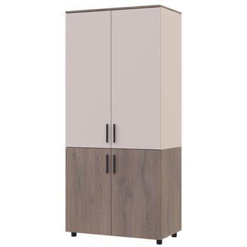 Шафа розпашна Торн Doros (Дорос) 2 ДСП (полиці) 90х51,6х200 см кремона канноло / кашемір 44900452 фото меблі