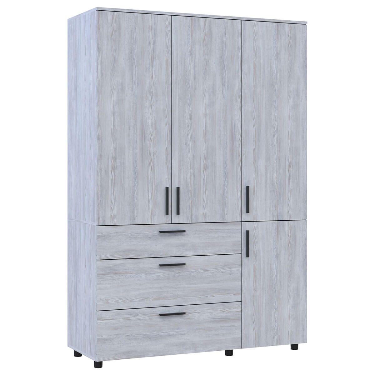 Шкаф распашной Торн Doros (Дорос) 3 ДСП/3Ш (полки) 135х51,6х200 см сосна натти 44900482 фото мебель