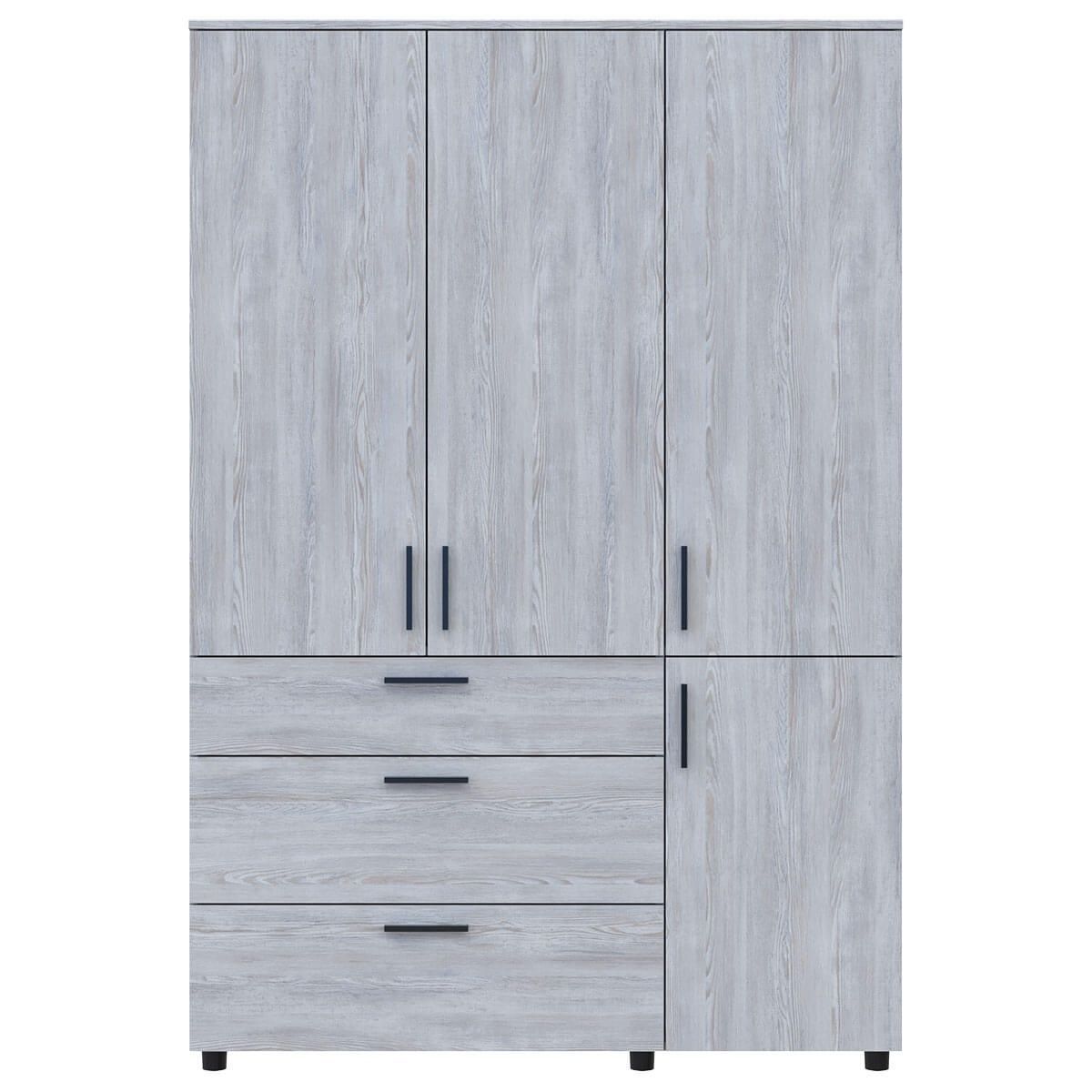 Шкаф распашной Торн Doros (Дорос) 3 ДСП/3Ш (полки) 135х51,6х200 см сосна натти 44900482 фото мебель