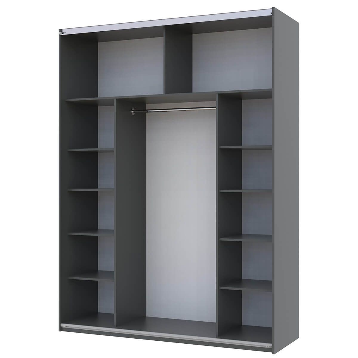 На фото наповнення шафи-купе G-Кайзер Doros (Дорос) 2 Дзеркала 180х60х240 графіт