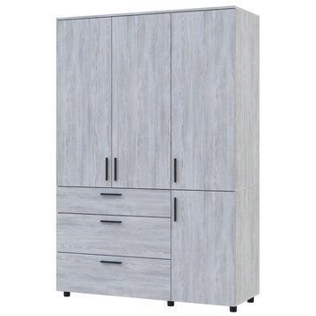 Шкаф распашной Торн Doros (Дорос) 3 ДСП/3Ш (полки) 135х51,6х200 см сосна натти 44900482 фото мебель