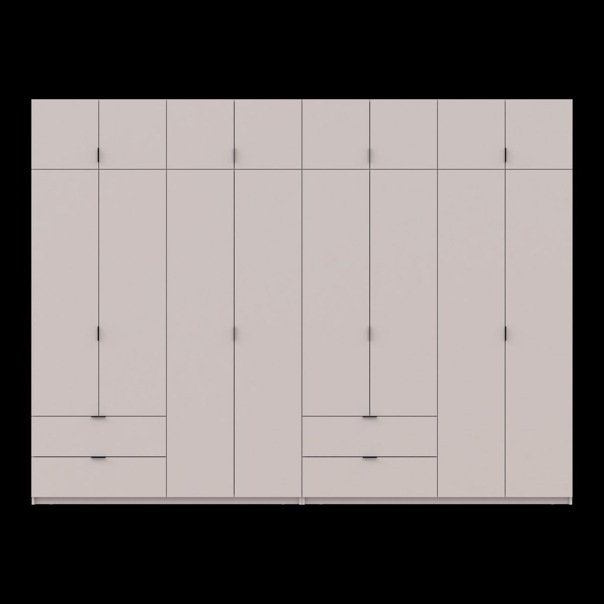 Шафа з антресоллю розпашна для одягу Лукас Doros (Дорос) 4+4 ДСП 320х50х240 кашемір 42005128 фото меблі