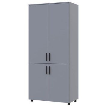 Шафа розпашна Торн Doros (Дорос) 2 ДСП (полиці) 90х51,6х200 см сірий 44900440 фото меблі