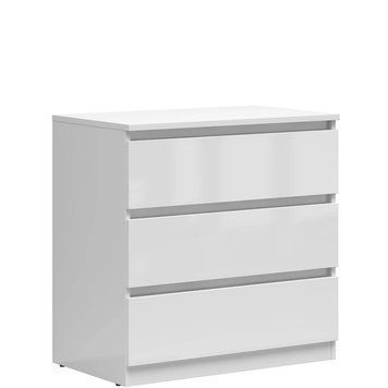 Комод KOM3S TETRIX BRW білий глянець S442-KOM3S-BIP фото меблі
