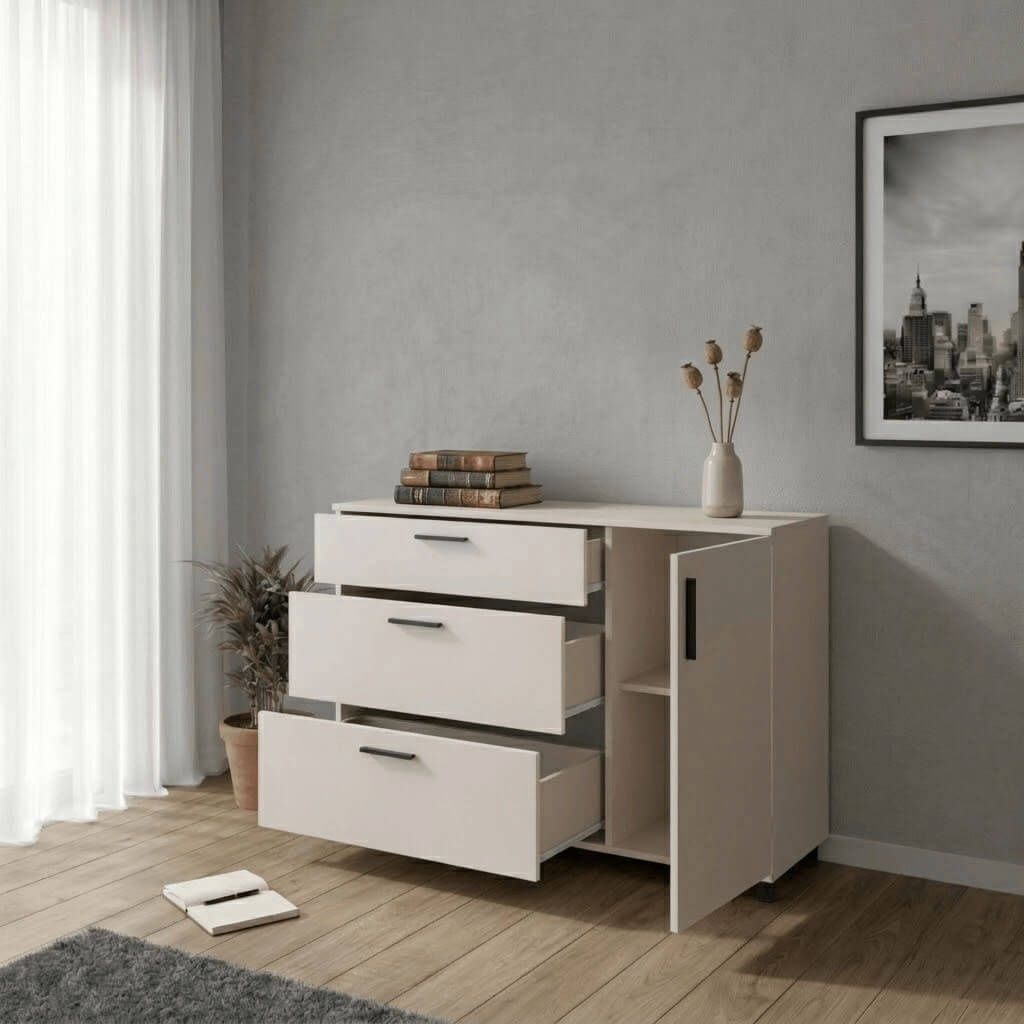 Комод Торн Doros (Дорос) 3Ш/1Д 135х51,6х80 см кашемір 41510187 фото меблі