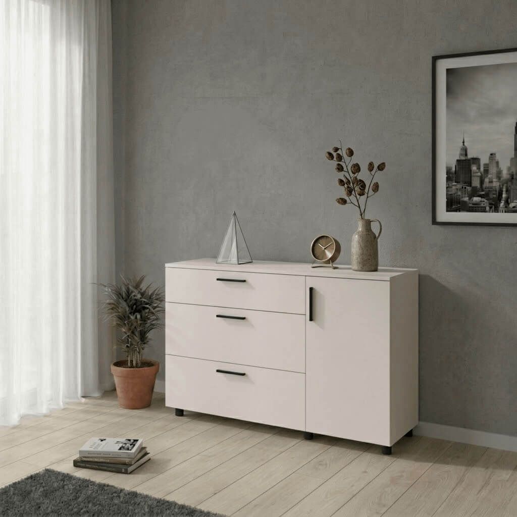Комод Торн Doros (Дорос) 3Ш/1Д 135х51,6х80 см кашемір 41510187 фото меблі