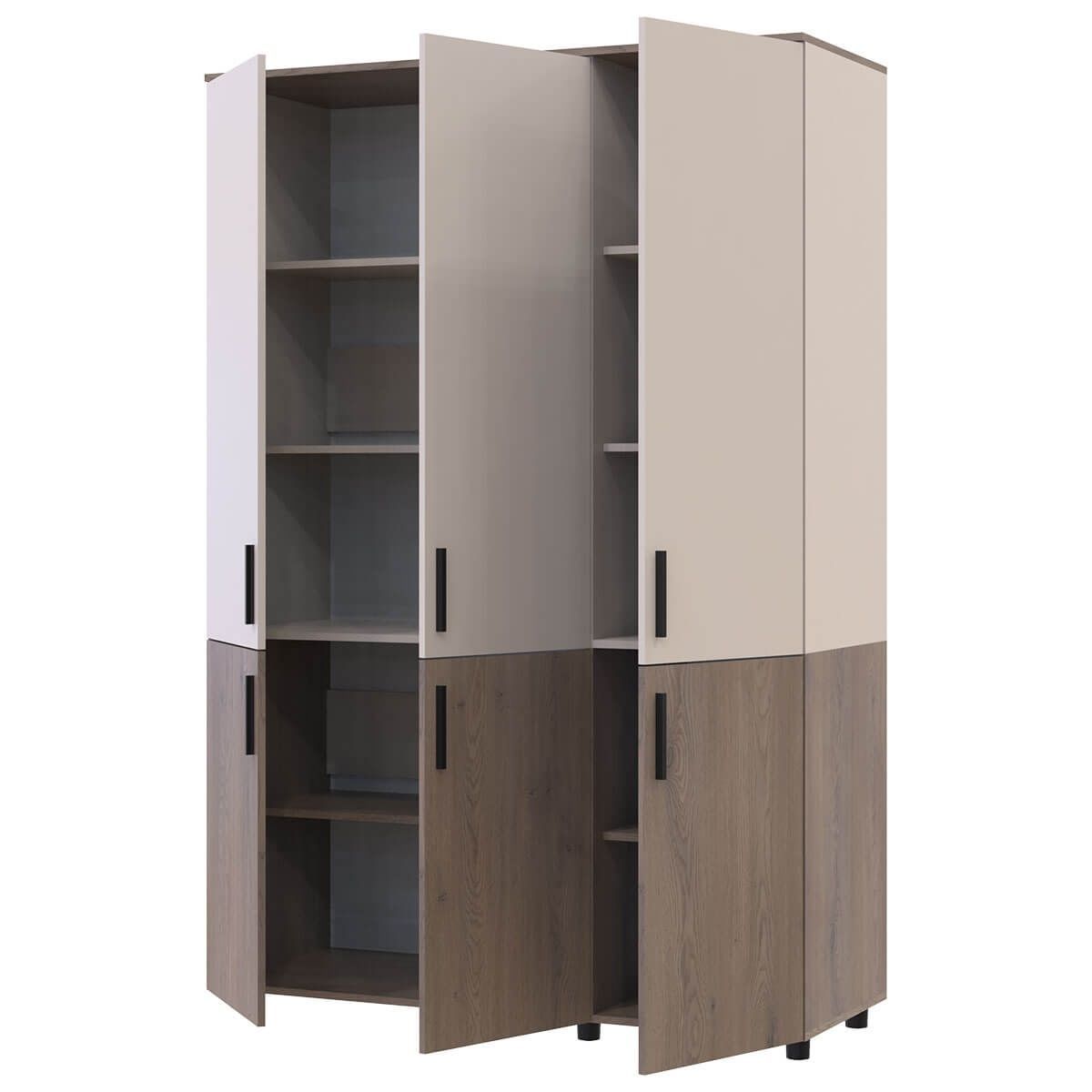 Шафа розпашна Торн Doros (Дорос) 3 ДСП (полиці) 135х51,6х200 см кремона канноло / кашемір 44900500 фото меблі