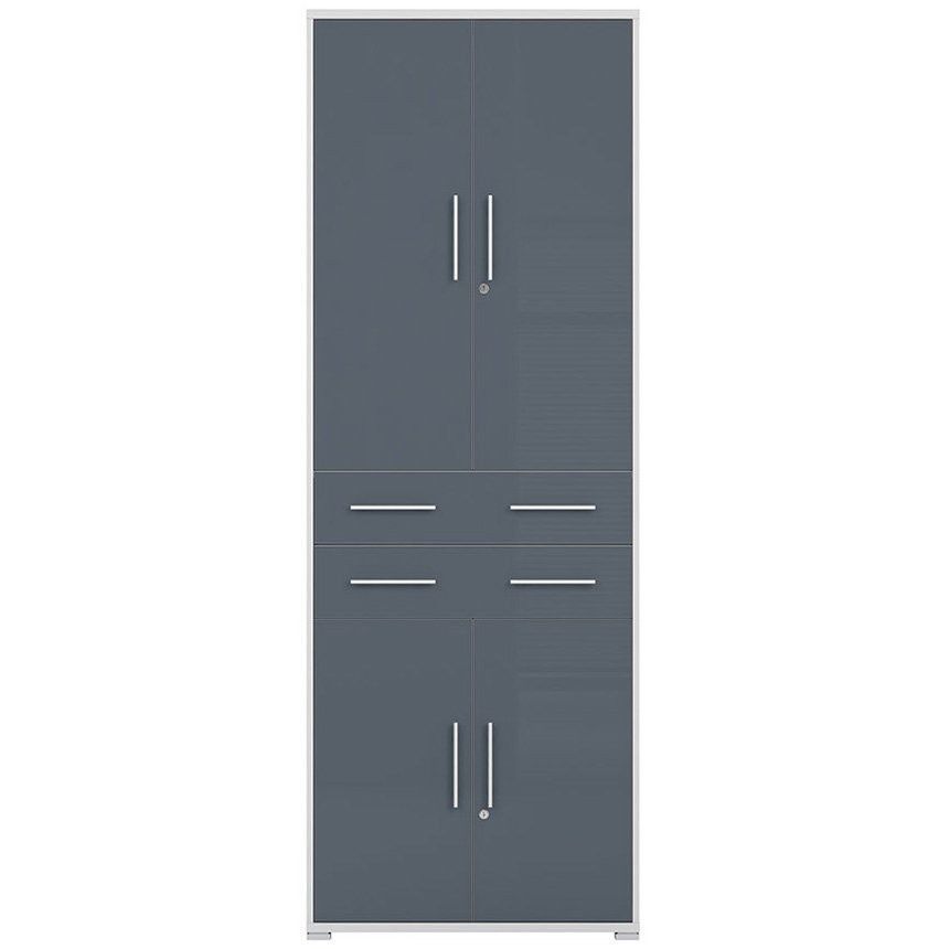 Шафа REG4D2S/220 OFFICE LUX BRW світло-сірий / графіт скло S363-REG4D2S/220-JSZ/GF фото меблі