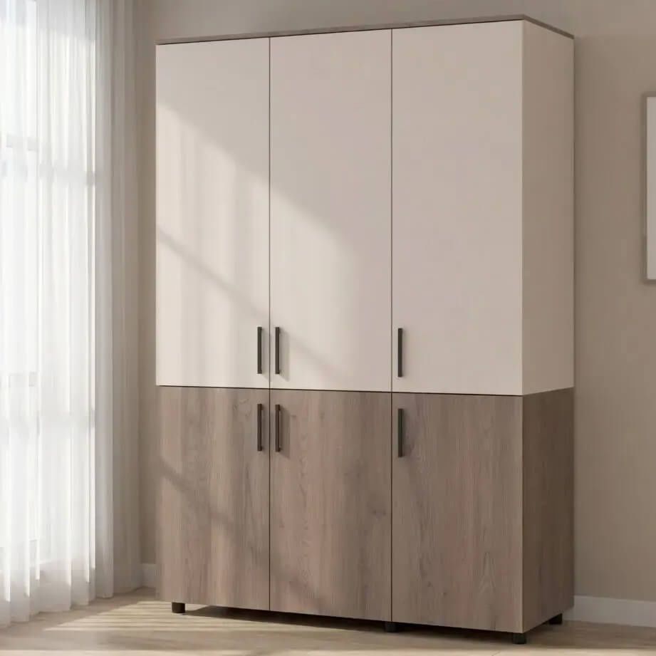 Шафа розпашна Торн Doros (Дорос) 3 ДСП (полиці) 135х51,6х200 см кремона канноло / кашемір 44900500 фото меблі