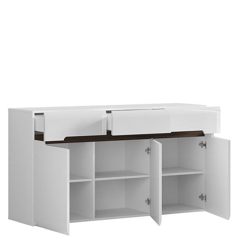 Комод KOM3D3S/8/15 AZTECA TRIO BRW білий / білий глянець S504-KOM3D3S/8/15-BI/BIP фото меблі