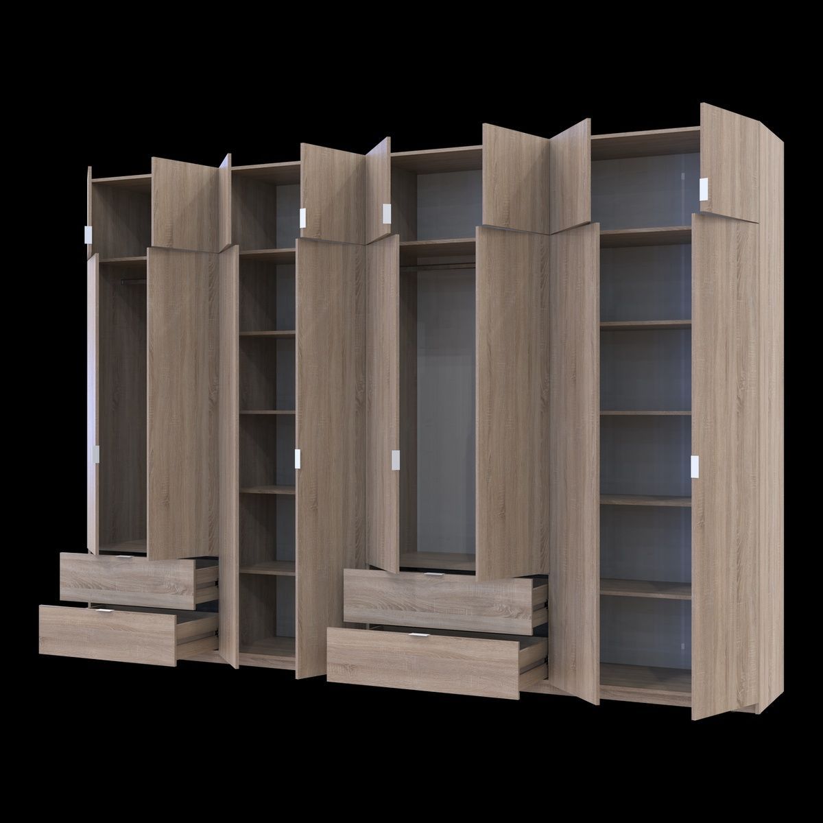 Шкаф с антресолью распашной для одежды Лукас Doros (Дорос) 4+4 ДСП 340х50х240 дуб сонома 42005139 фото мебель