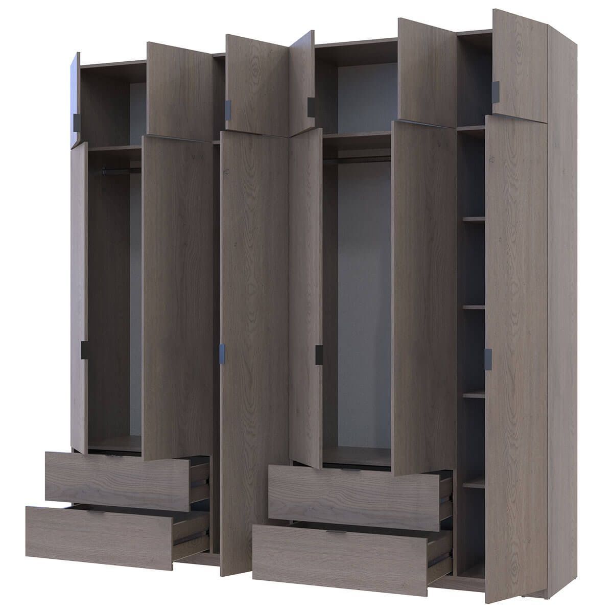 На фото наповнення шафи з антресоллю Лукас Doros (Дорос) 3+3 ДСП 240х50х240 см канноло
