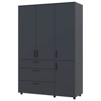 Шкаф для одежды Торн Doros (Дорос) 3 ДСП/3Ш (штанга) 135х51,6х200 см антрацит 44900493 фото мебель