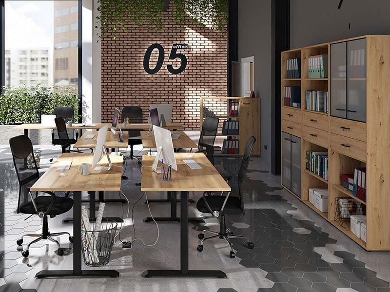 Стол письменный BIU/160/68/A SPACE OFFICE BRW дуб артизан S479-BIU/160/68/A-DASN фото мебель