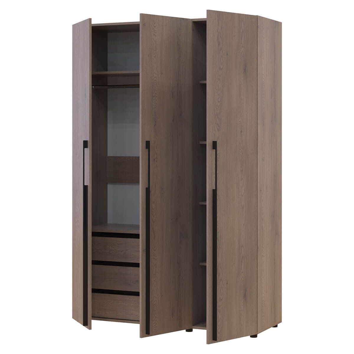 Шафа для одягу з шухлядками Каспер Doros (Дорос) 3 ДСП 135х48х204 см кремона канноло 42005560 фото меблі