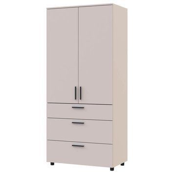 Шкаф распашной Торн Doros (Дорос) 2 ДСП/3Ш (полки) 90х51,6х200 см кашемир 44900450 фото мебель