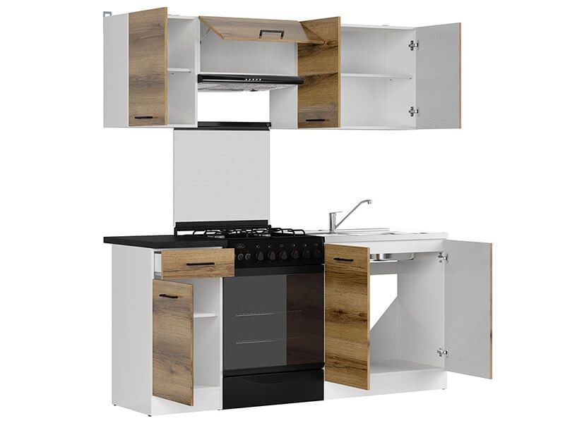 Кухня 180 ZBL JUNONA LINE BRW білий / дуб делано світлий K24-JUNONA_MODUL_WER_2/180_ZBL-BI/DDJ/LMC фото меблі