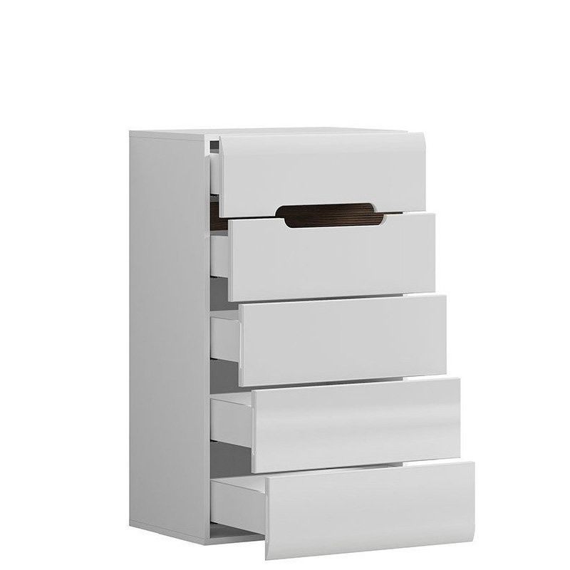 Комод KOM5S/10/6 AZTECA TRIO BRW білий / білий глянець S504-KOM5S/10/6-BI/BIP фото меблі