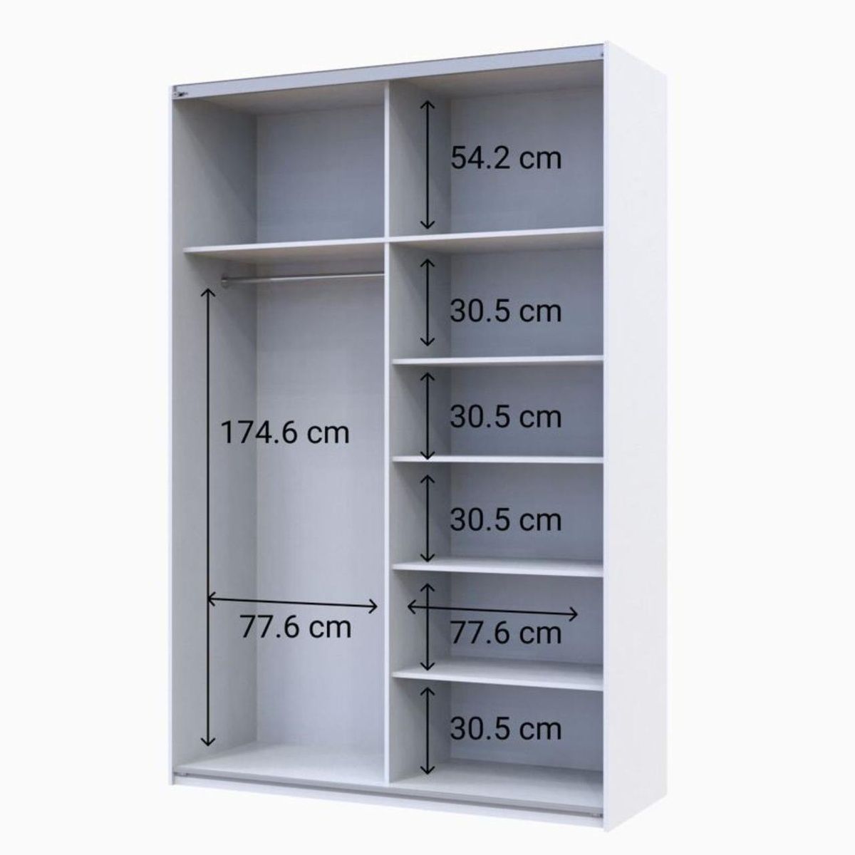 Шафа-купе G-Кайзер Doros (Дорос) 2 ДСП 160х60х240 білий 42002104 фото меблі