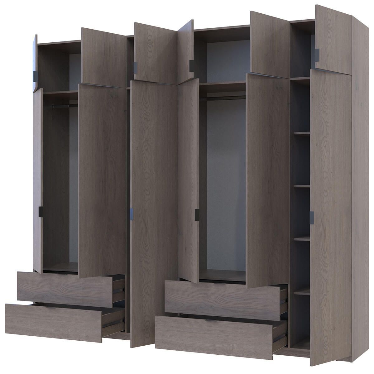 На фото наповнення шафи з антресоллю Лукас Doros (Дорос) 3+3 ДСП 270х50х240 см канноло