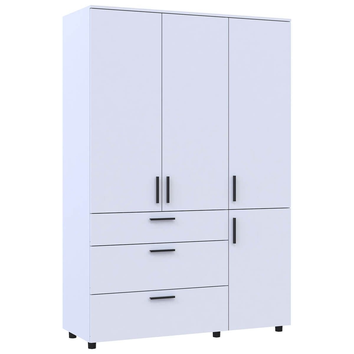 Шкаф для одежды Торн Doros (Дорос) 3 ДСП/3Ш (штанга) 135х51,6х200 см белый 44900485 фото мебель