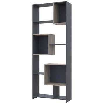 Етажерка висока Doros (Дорос) BS1 81х30х210 графіт / дуб сонома 41516040 фото меблі